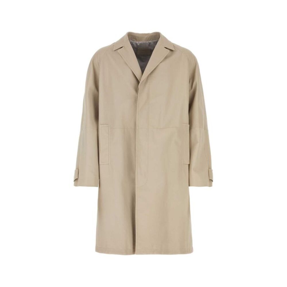 Prada Men Sand Nappa Leather Coat